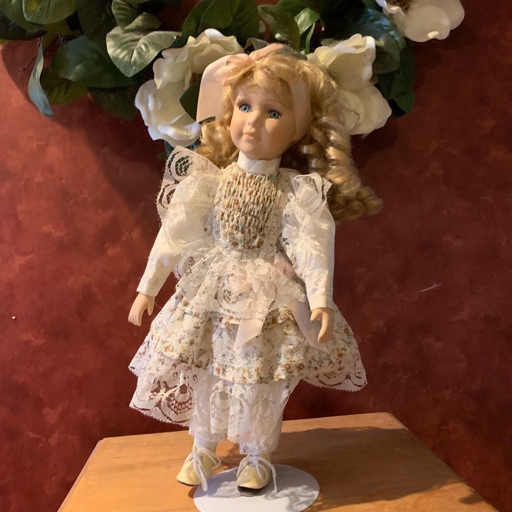World Bazzar Porcelain Doll - With Stand